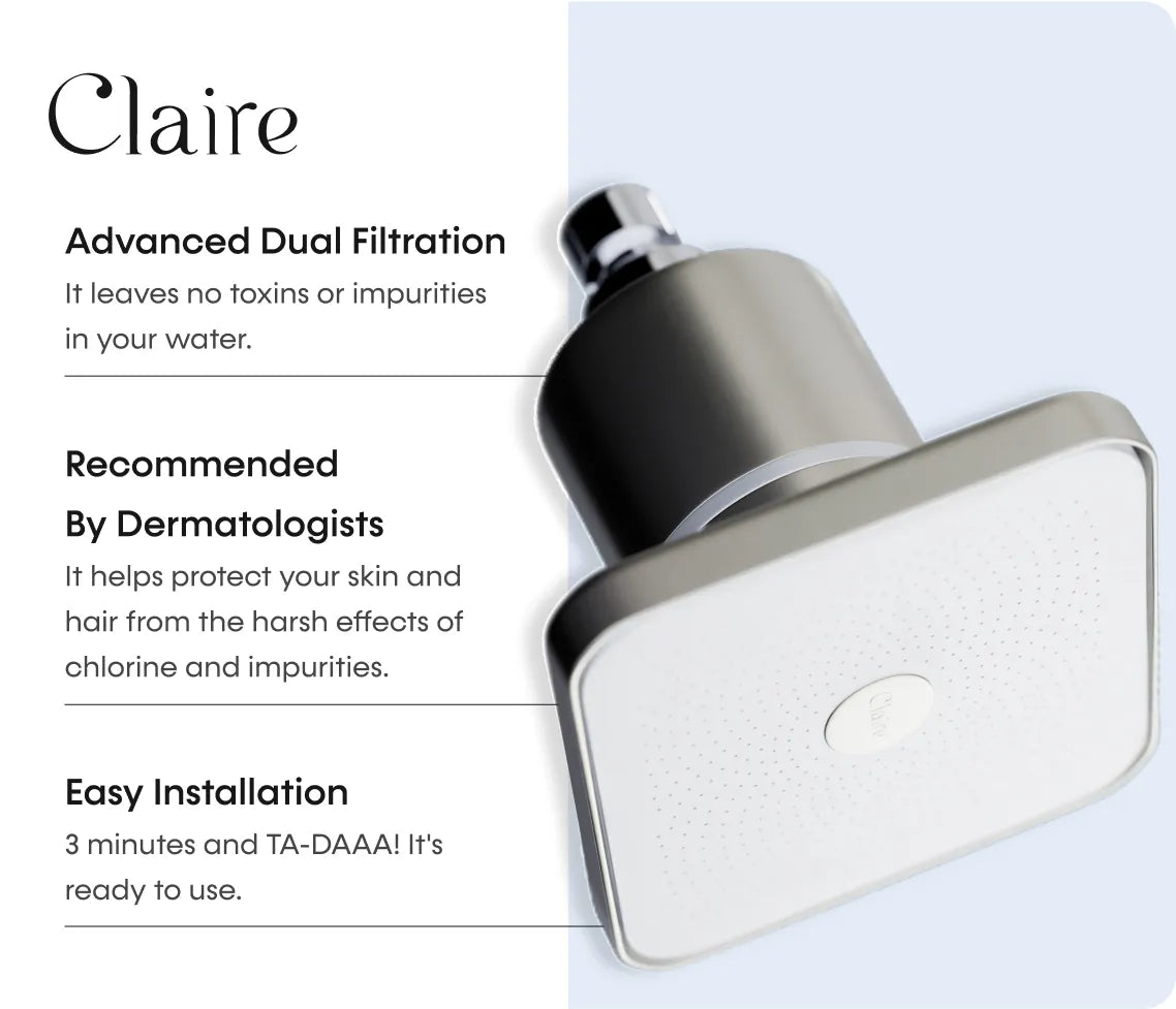 Satin Steel Claire showerhead Filter 